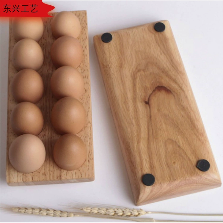 Beech egg storage box anti-shatter protection rack creative refrigerator storage dish anti-collision egg grid