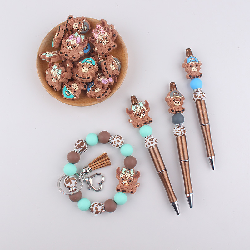 Nuevo estilo Yak Brothers cuentas de silicona dibujos animados cuentas sueltas joyas red creativa cadena de teléfono rojo di cuentas bolígrafo