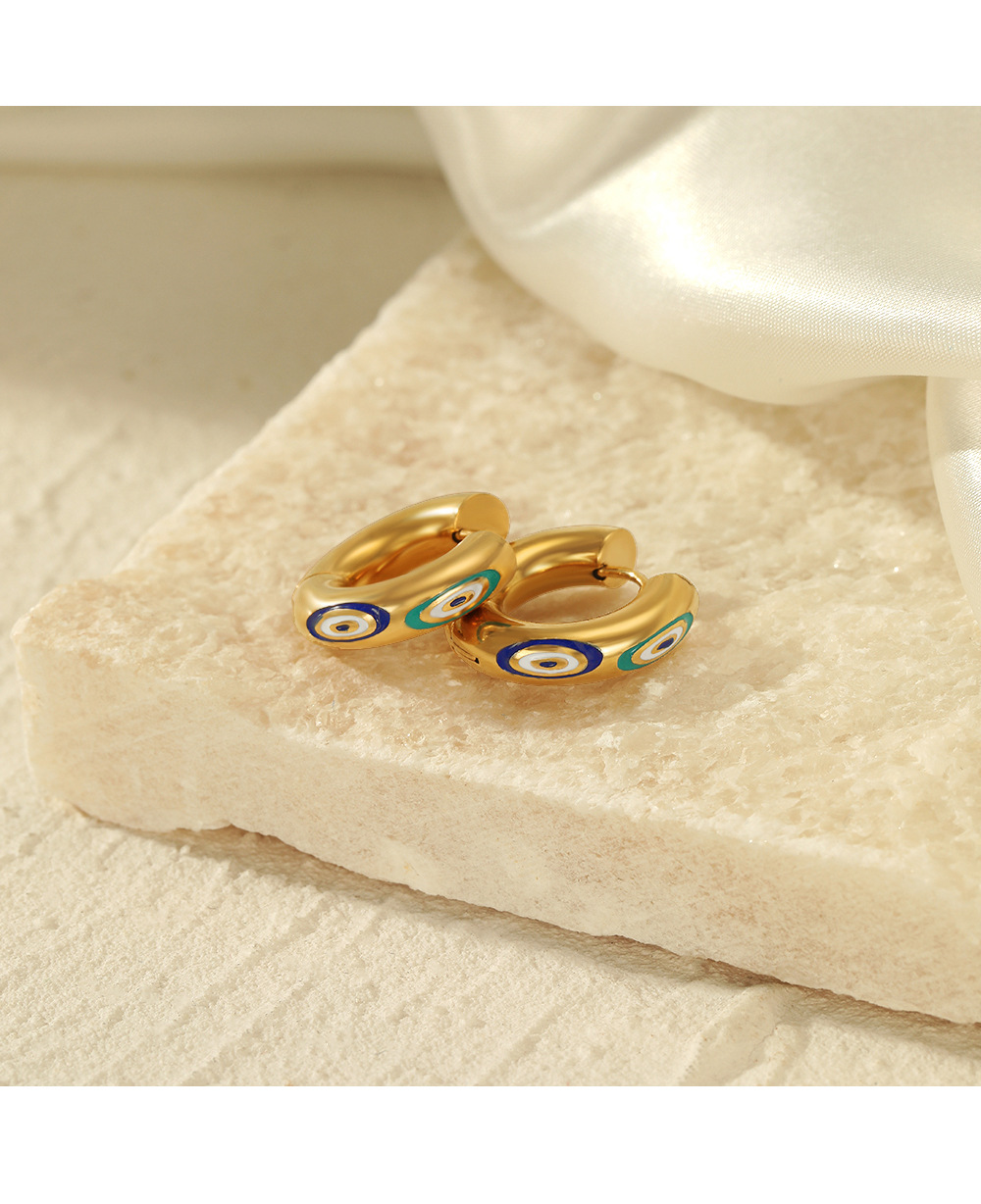 Fashion Devilu0027S Eye Stainless Steel Plating Earrings 1 Pair