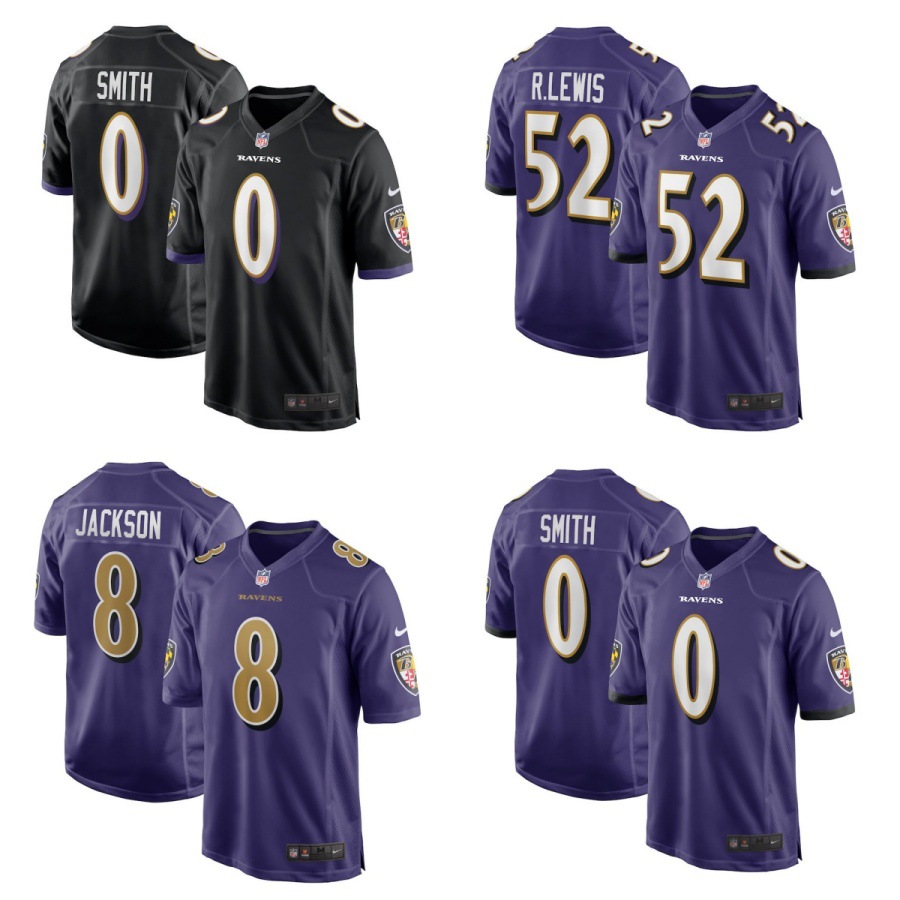 Cross-Border Wholesale Nfl Quality Embroidered Ravens Football Jerseys Dropshipping Wholesale Shopee Amazon