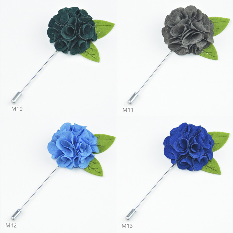 Green Leaf Suit Shirt Red Flower Brooch Korean Style European and American Corsage Wedding Champagne Color High-End Fabric 033 Combination