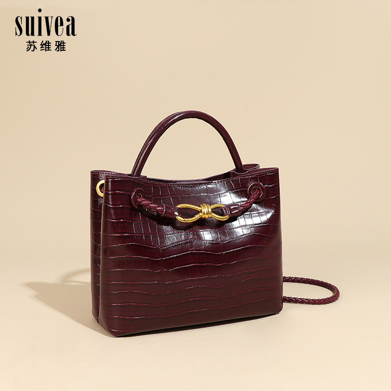 Retro Stone Pattern Handbag Large Capacity Shoulder Bag For Women_voghion.com