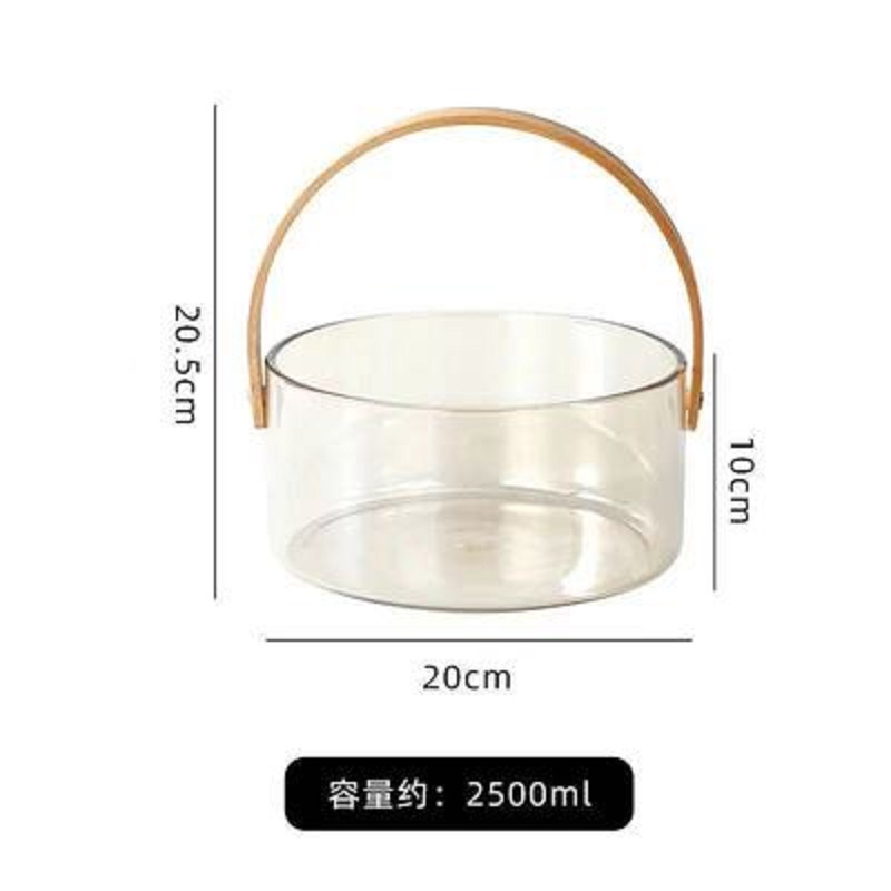 Cesta de fruta de lujo ligero plato de fruta de vidrio portátil sala de estar ensalada de dulces tazón plato de merienda hogar neto cubo de vino de fruta roja