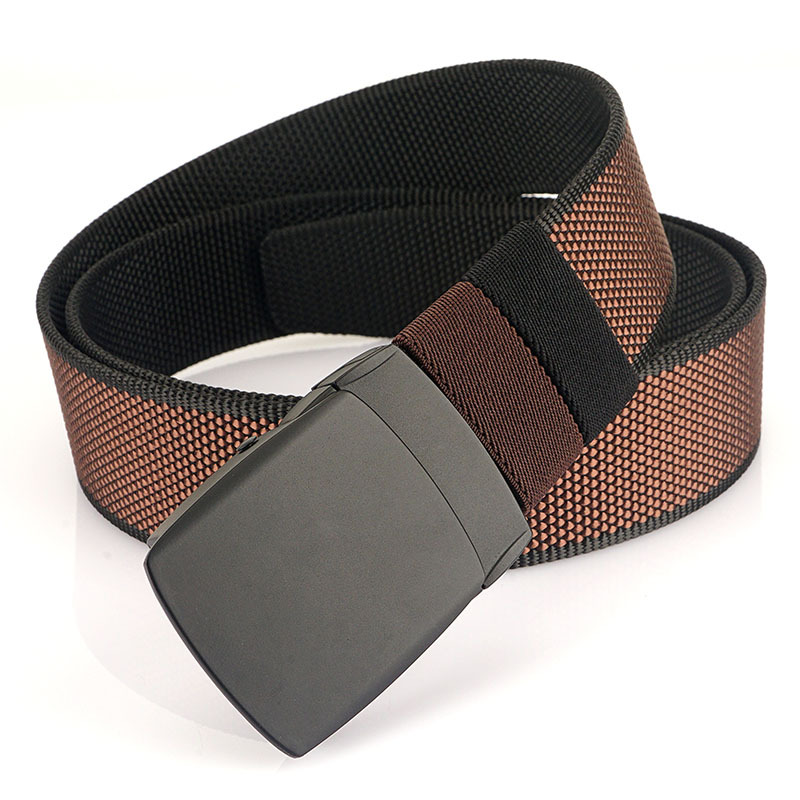 Nueva hebilla giratoria de dos colores de doble uso cinturón de nylon de lona para hombres y mujeres casual todo partido conveniente cambio pantalones cinturón
