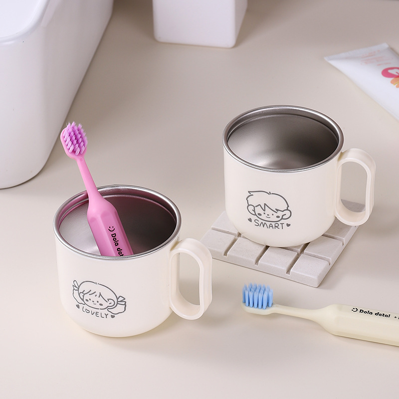 Børne tandbørsteholder i rustfrit stål til tandkrus_voghion.com