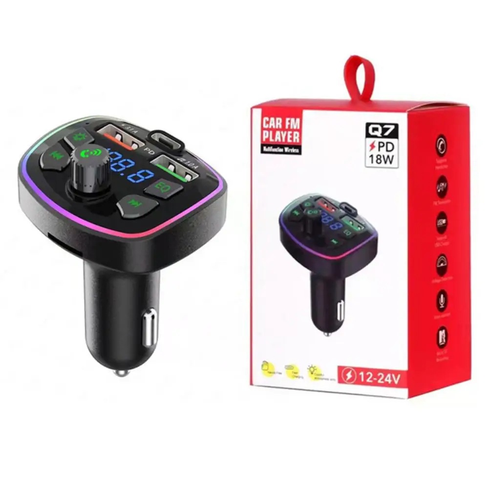 Cross-Border E-Commerce Manufacturer Direct Sales Car Bluetooth Mp3 Player Hands-Free Call Voice Broadcast Pd Fast Charging U Disk