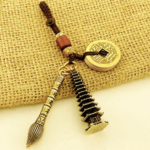 黄铜十三层文昌塔挂件学生金榜题名创意男女汽车钥匙扣个性礼物