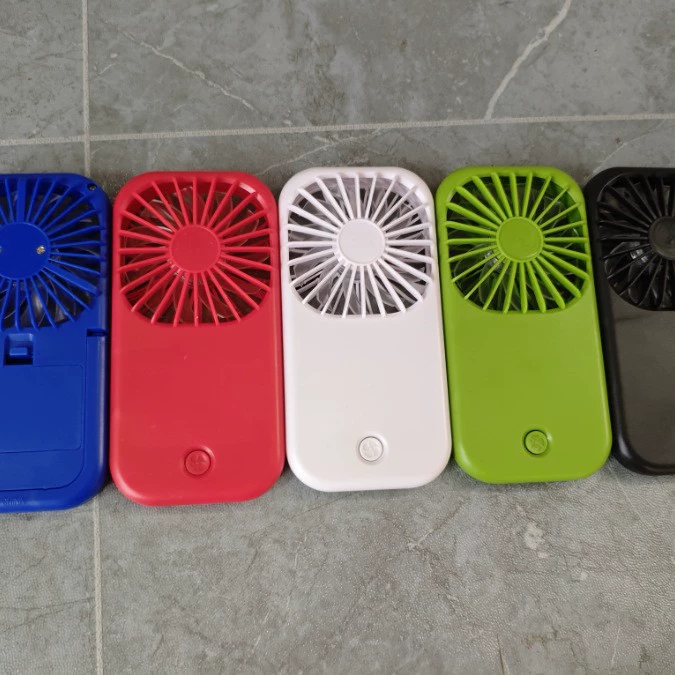 Handheld rectangular battery fan, portable table fan ABS, 3×AAA battery, cute cartoon design