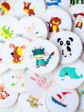 手工缘卡通儿童刺绣diy材料包套装亲子玩具幼儿学生绣花动手