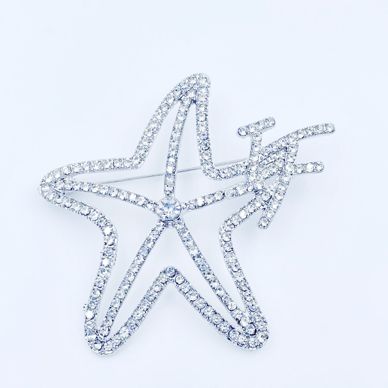 Venta caliente europea y coreana pin luz lujo moda viajero versátil estrella de cinco puntas broche Inglés estilo Chanel ramillete personalizado Accesorios