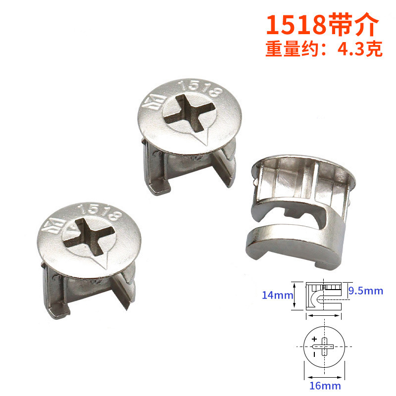 Jinrongda muebles 2 en 1 accesorios de gabinete sujetadores excéntricos sólidos conectores 3 en 1 accesorios de hardware