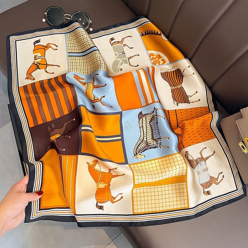 Hangzhou Silk 2025 New Spring and Autumn Scarf Women's Shawl Scarf 70cm Square Scarf Gift Gift Silk Scarf