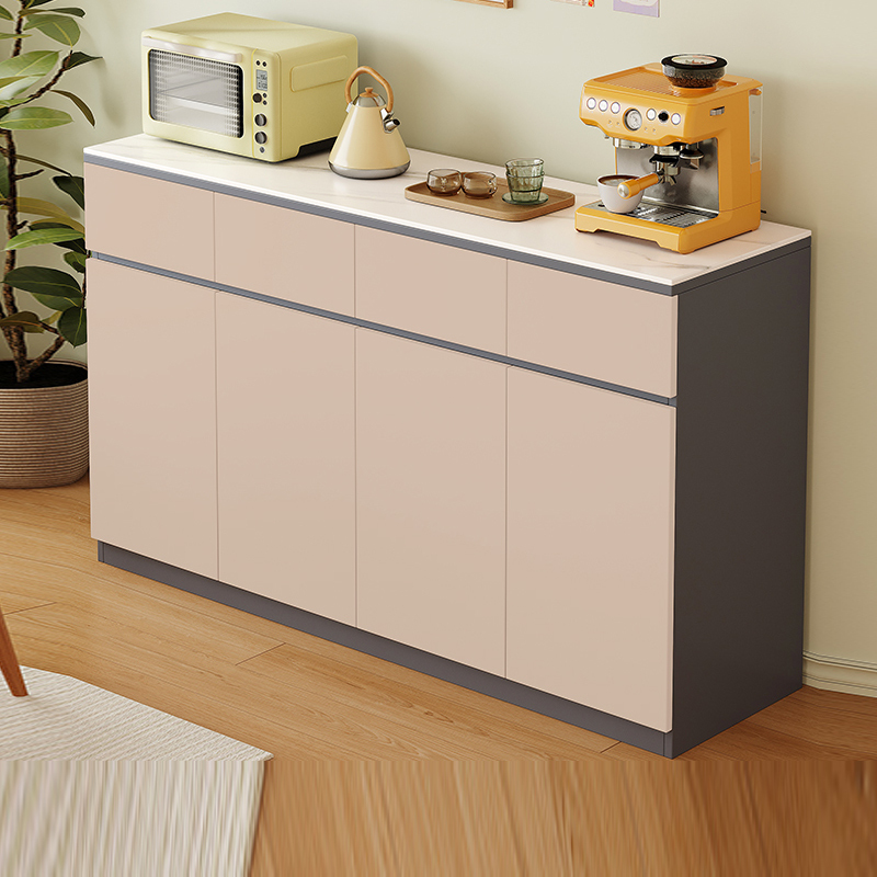 Solid Wood Slate Sideboard for Living Room, Wall-Mounted, Modern Minimalist, Light Luxury, Large Capacity Tea Cabinet and Storage Cabinet