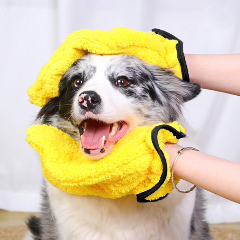 Toallas de absorción de agua para mascotas transfronterizas gruesas guantes mágicos para perros bañados toallas de absorción de agua para gatos