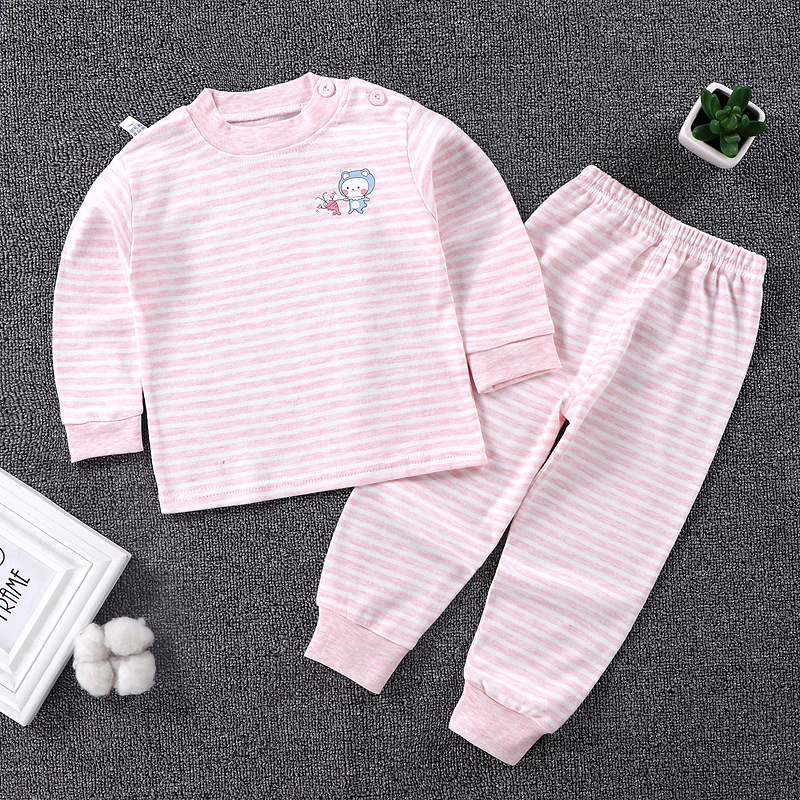 핑크 스트립 속옷 세트 가슴 라벨 랜덤