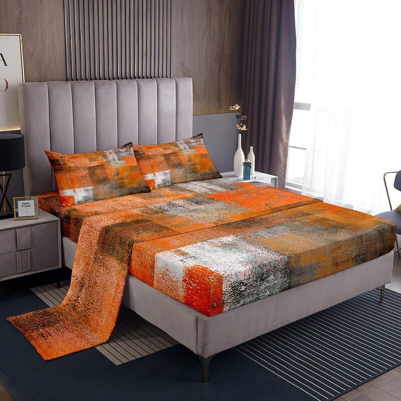 Gradient Plaid Pattern Cross-border Bedclothes Four-piece Bedding suit Bedroom Dormitory Bedding Decoration