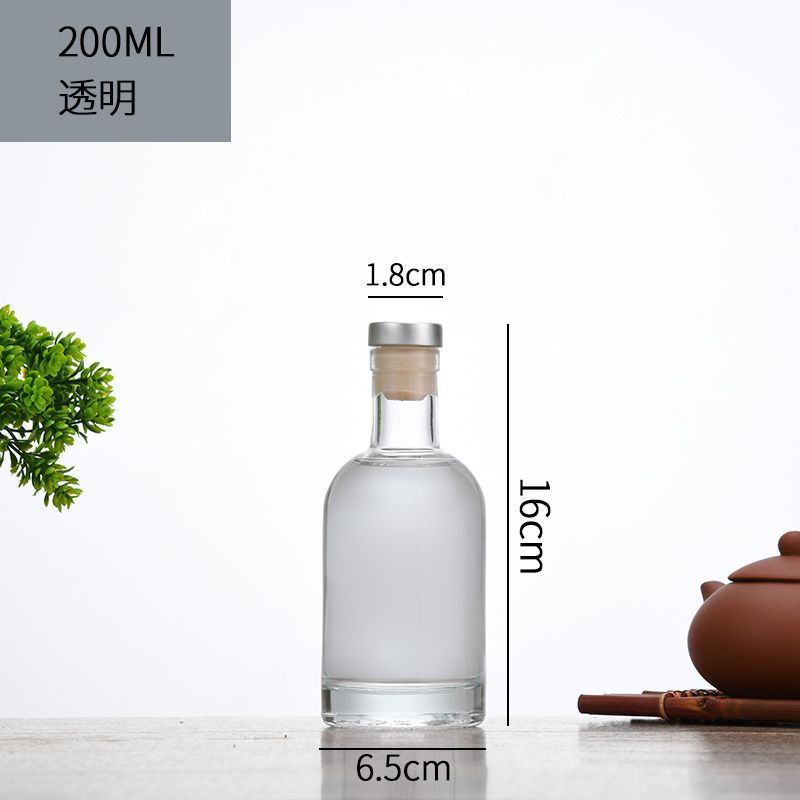 Botella de vodka botella vacía botella de vino pequeña botella de vidrio transparente botella de vino sellado botella de vino de fruta Bing Hongzhi