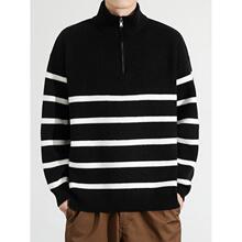 P 12766 Half zip stripe sweater �������ë�¿羳����ͨ��