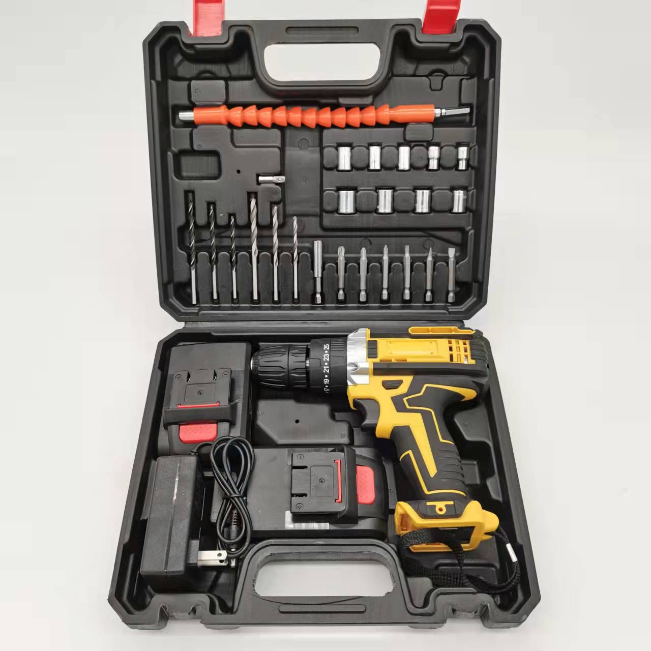 Taladro eléctrico de litio multifunción de impacto de comercio exterior, taladro manual recargable, taladro de pistola, destornillador eléctrico doméstico