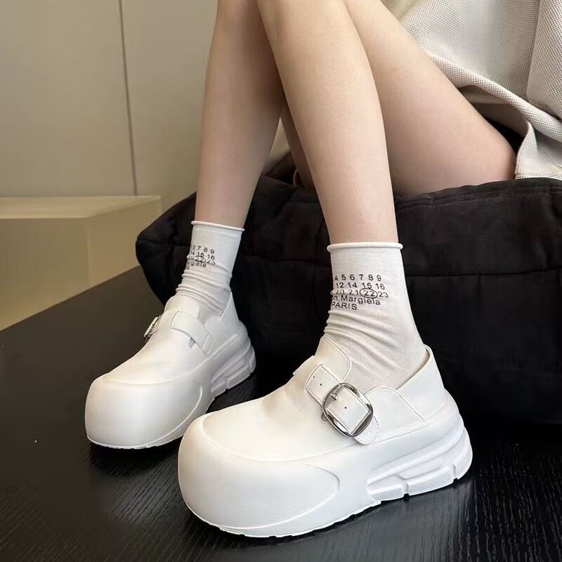 Pair It with Wide-Leg Pants, Yyds~ Two-Way Wear Genuine Leather Korean Style Thick-Soled Chunky Cute Shoes for Women, Soft-Soled White Sneakers Pair It with Wide-Leg Pants, Yyds~ Two-Way Wear Genuine Leather Korean Style Thick-Soled Chunky Cute Shoes for Women, Soft-Soled White Sneakers