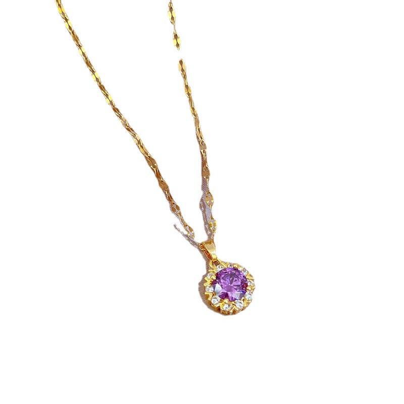 Leichte, luxuriöse, geometrische Halskette mit Mikro-Diamanten – ein exquisites Accessoire für Damen, inspiriert von Prominenten im Internet._voghion.com