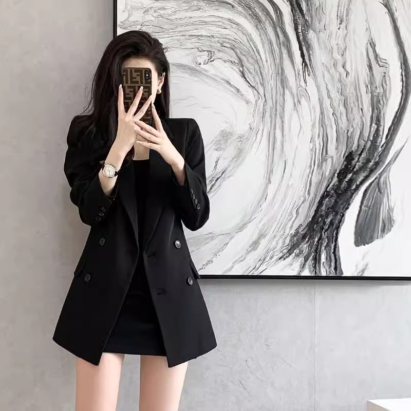 Black autumn classic suit jacket