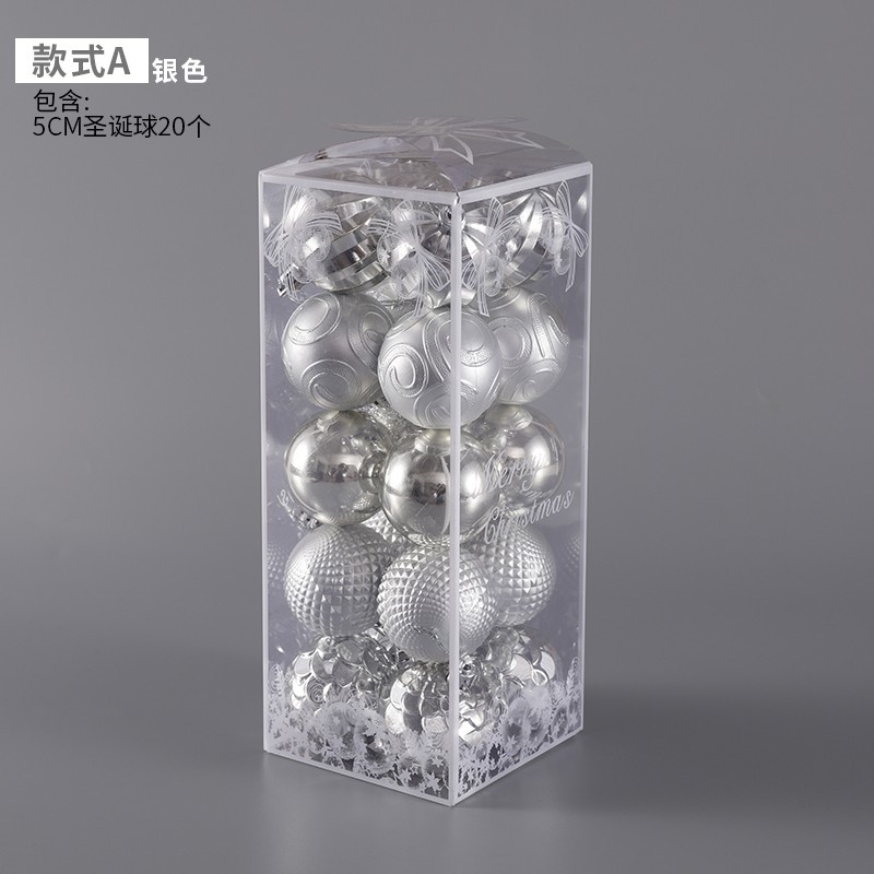 Caja de regalo de la bola de luz galvanoplastia de Navidad árbol de Navidad colgante Bola de polvo bola mate decoración de techo de Navidad