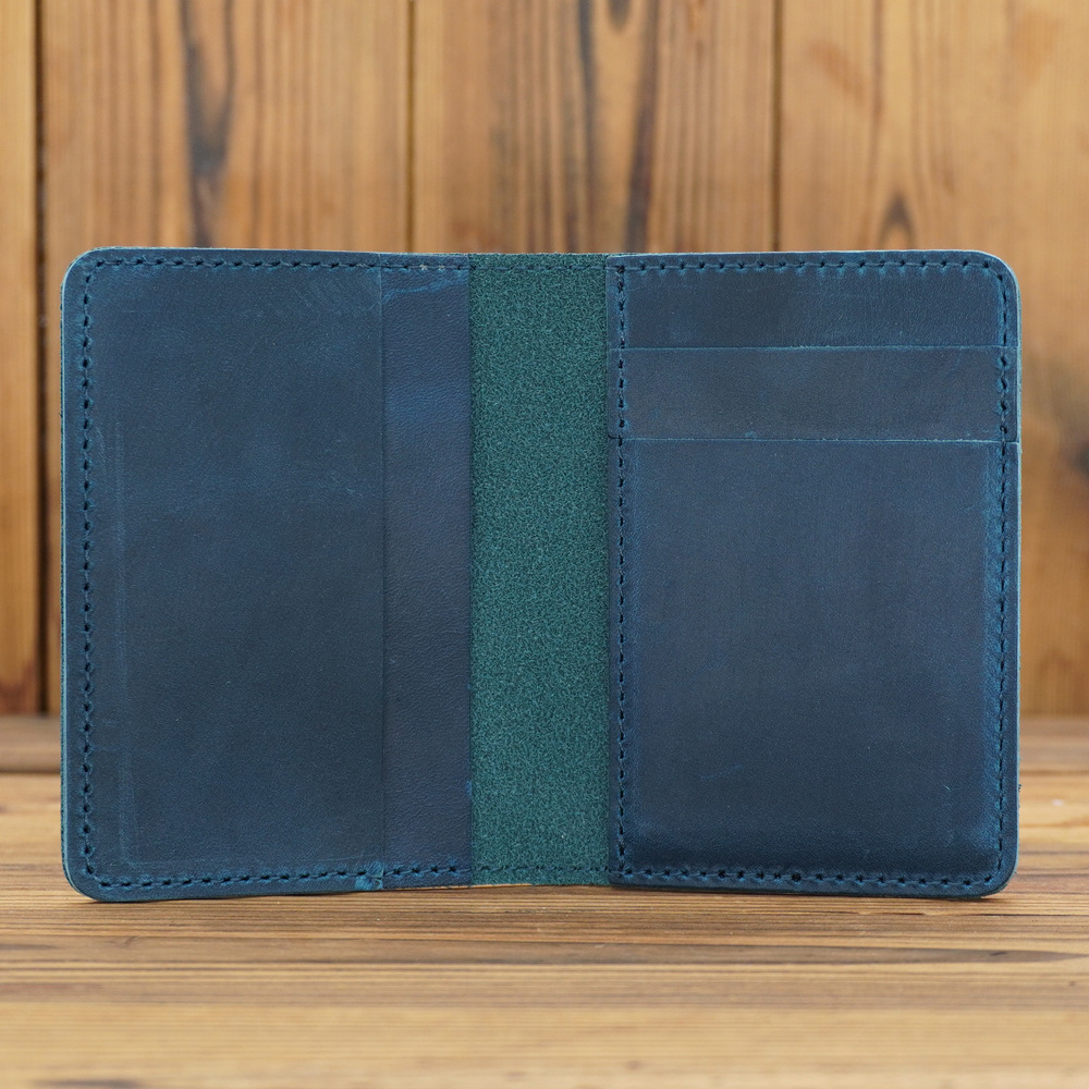 1052 titular de la tarjeta de cuero de los hombres Crazy Horse titular de la licencia de conducir de cuero retro marrón simple comercio exterior caliente láser