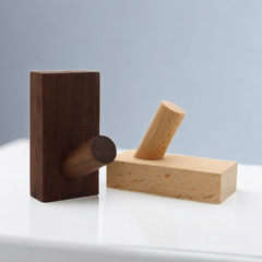 Wooden Hook Manufacturer Supply Simple Wooden Hooks Wall Hooks Bedroom Door Back Hole-Free Clothes Hook