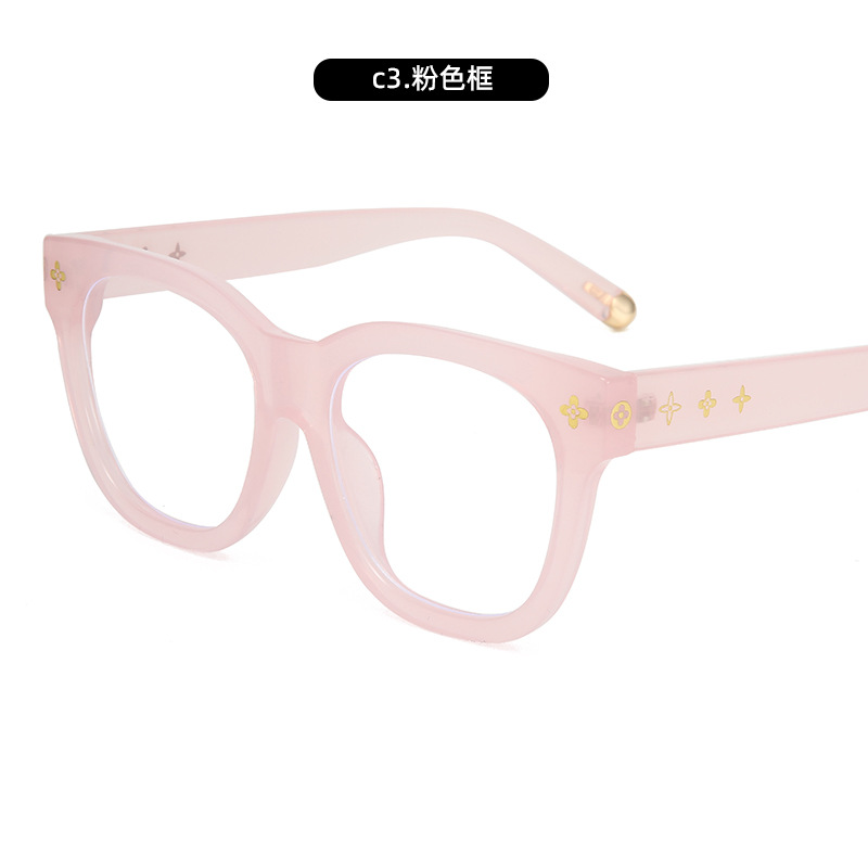 Moda y moda con gafas, marco de gafas, anti-luz azul, modelo de celebridad de Internet, estudiante de cuello blanco, transmisión en vivo simple, marco grande