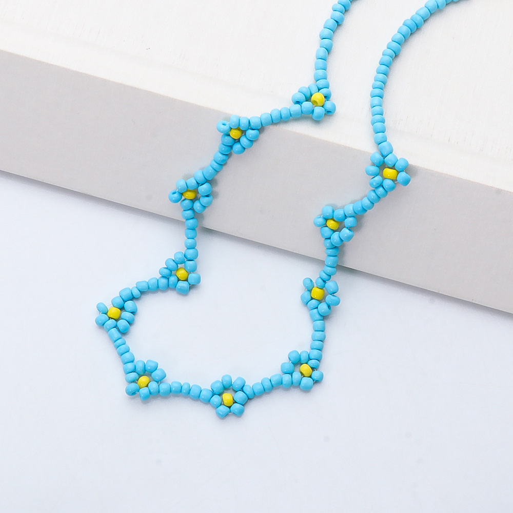 Simple Daisy Small Flower Miyuki Beads Necklace display picture 8