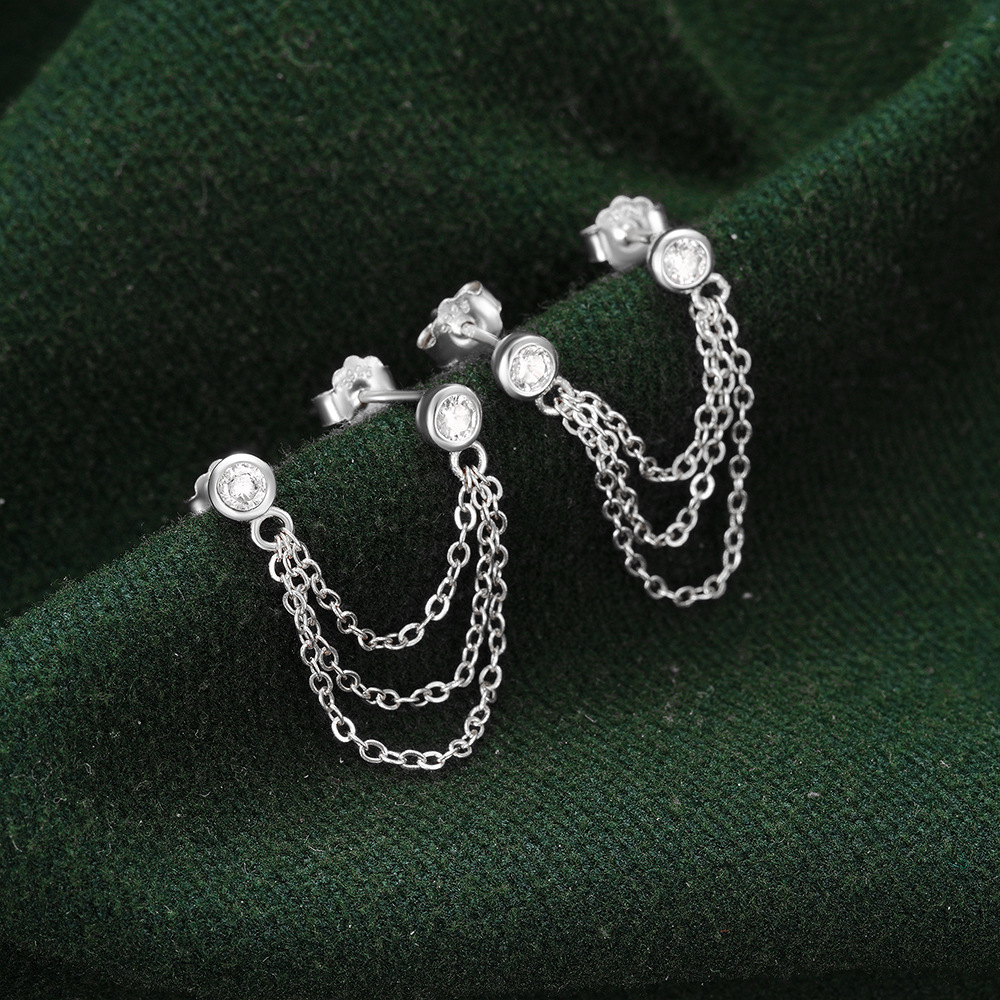 1 Pair Ig Style Geometric Tassel Sterling Silver Drop Earrings display picture 20