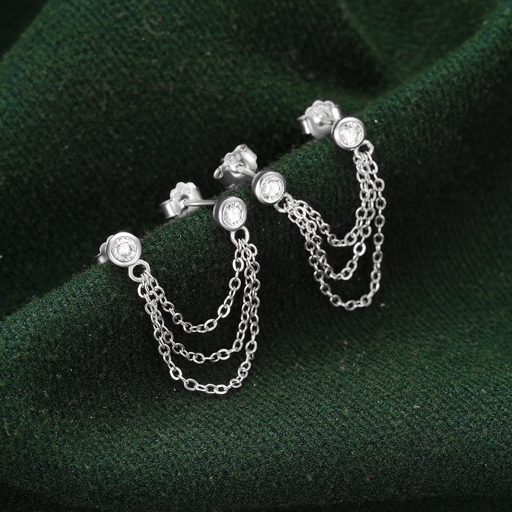 1 Paire Style Ig Géométrique Gland Argent Sterling Boucles D'oreilles display picture 20