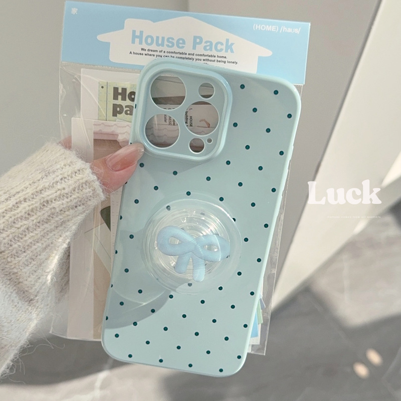 【Under the Tower】Ins-Style Polka Dot Bow Stand Suitable for iPhone 17 Pro Max, Compatible with iPhone 16, Apple 15 Pro, Full Coverage for iPhone 11 【Under the Tower】Ins-Style Polka Dot Bow Stand Suitable for iPhone 17 Pro Max, Compatible with iPhone 16, Apple 15 Pro, Full Coverage for iPhone 11