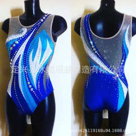 LIUHUO花样游泳比赛泳衣表演泳衣专业游泳队表演服蓝色BD997