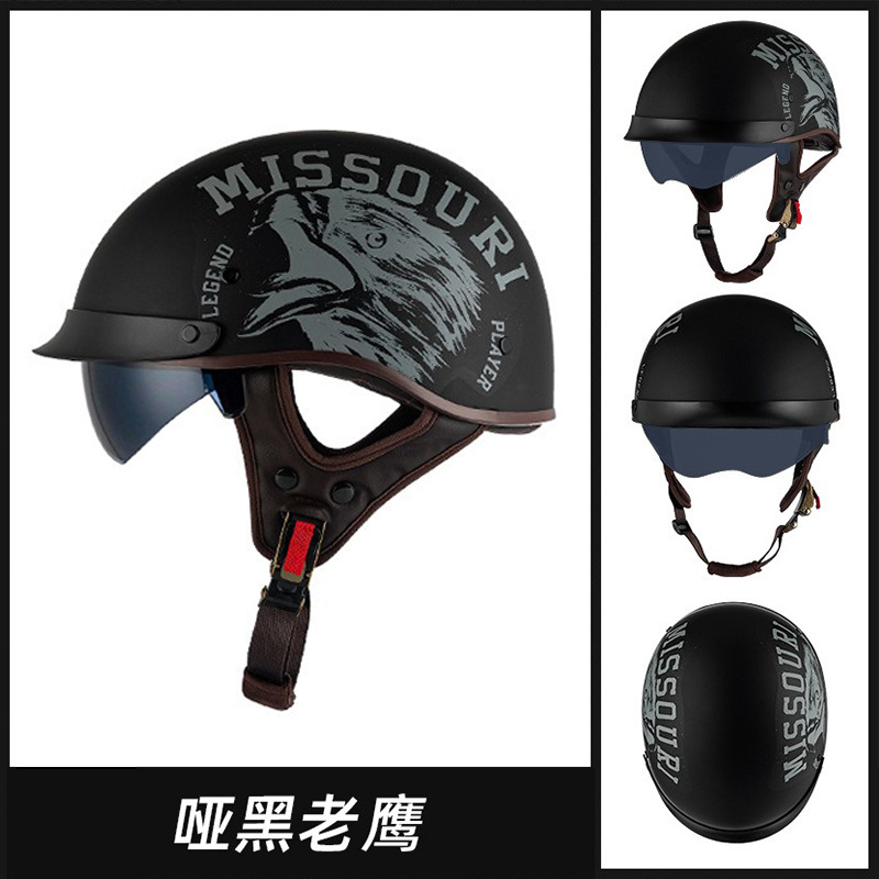 Casco de coche eléctrico transfronterizo del fabricante nuevo verano retro Harley motocicleta medio casco 3C certificado hombres y mujeres del mismo estilo