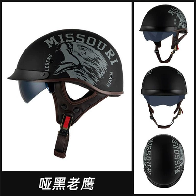 Motosiklet kaskı (dəbilqə) – 3C certified men's and women's - rw-15-matte-black-eagle-black-mirror-m