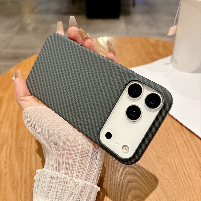 适用苹果17Promax碳纤维纹磁吸手机壳iPhone16凯夫拉超薄肤感磨砂|undefined