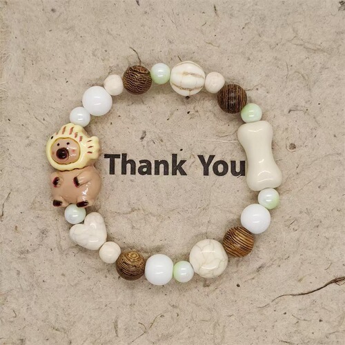 Handmade porcelain beads from Jingdezhen in a new Chinese cute style, wholesale, suitable for students, versatile, night market stall beads