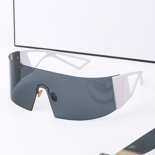  new one-piece sunglasses for women, trendy European and American large-frame sunglasses for women, outdoor cycling sports glasses