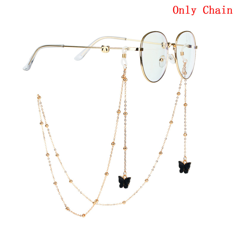2023 New Simple European and American Cross-border Butterfly Pendant Glasses Chain Fashion New Round Beaded Butterfly Anti-lost Glasses 2023 New Simple European and American Cross-border Butterfly Pendant Glasses Chain Fashion New Round Beaded Butterfly Anti-lost Glasses