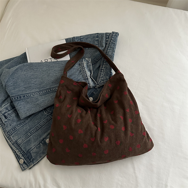 Mochila de moda impresión de fresa de velcro de gran capacidad de transporte de viaje de viaje de errores lindos mochila