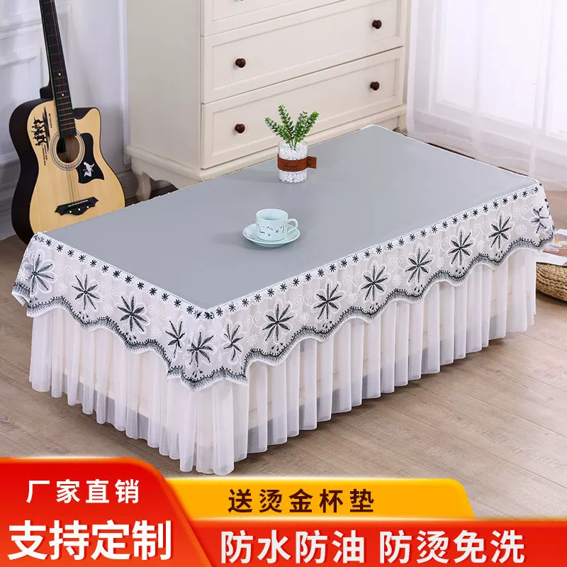 Новая водонепроницаемая и маслостойкая скатерть для журнального столика, не требующая мытья, протираемая скатерть, чехол для телевизора, предотвращающий ожоги, кружевной чехол