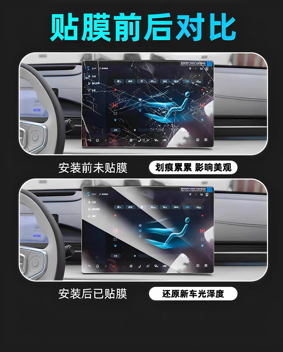 Suitable for 25-26 Models of Geely Galaxy A7 Center Console Button Film, Ev/Emi Interior Protective Film, Center Pillar Film Modification