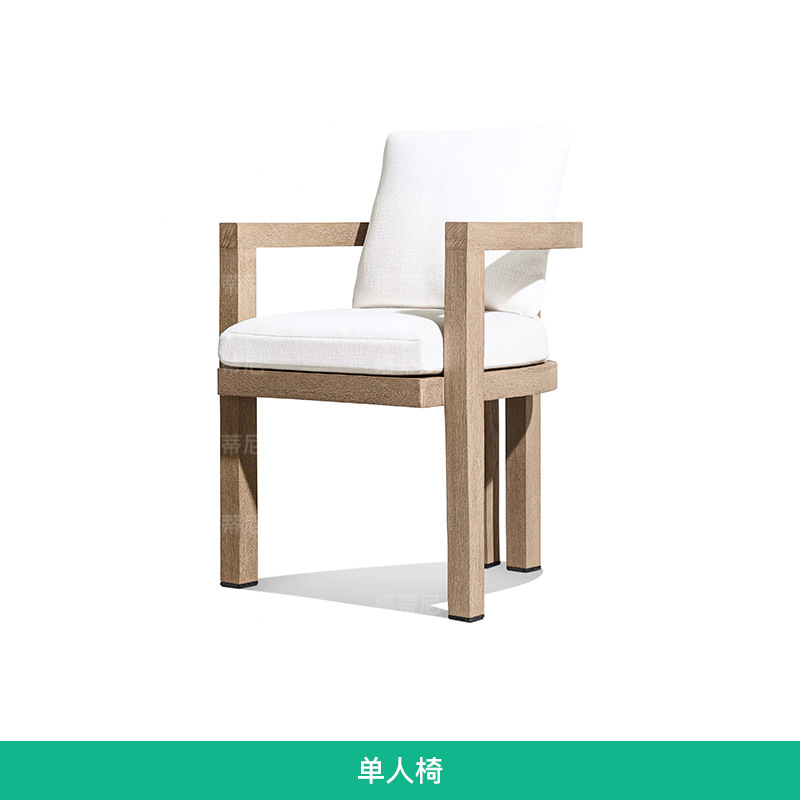 Mesa y silla de madera sólida al aire libre patio villa al aire libre anticorrosión teca ocio jardín al aire libre combinación de muebles impermeables y protectores solares