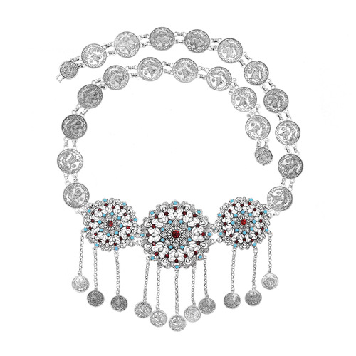 New hot selling retro coin tassel waist chain bohemian exotic belly dance beach body chain belt