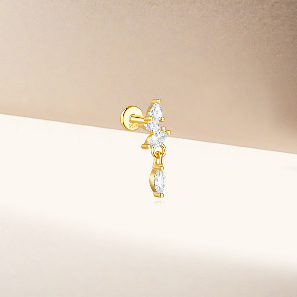 4g Weight Zircon Inlay Material Ear Studs Classification Ear Cartilage Rings & Studs Piercing Type 1 Piece Quantity Holiday, Birthday, Street Occasion 925 Sterling Silver Material Geometric Pattern Unisex Gender Plating Design Casual, Simple Style Style 1 Piece Ear Cartilage Rings & Studs Casual Simple Style Geometric 925 Sterling Silver Plating Zircon Ear Cartilage Rings & Studs 19