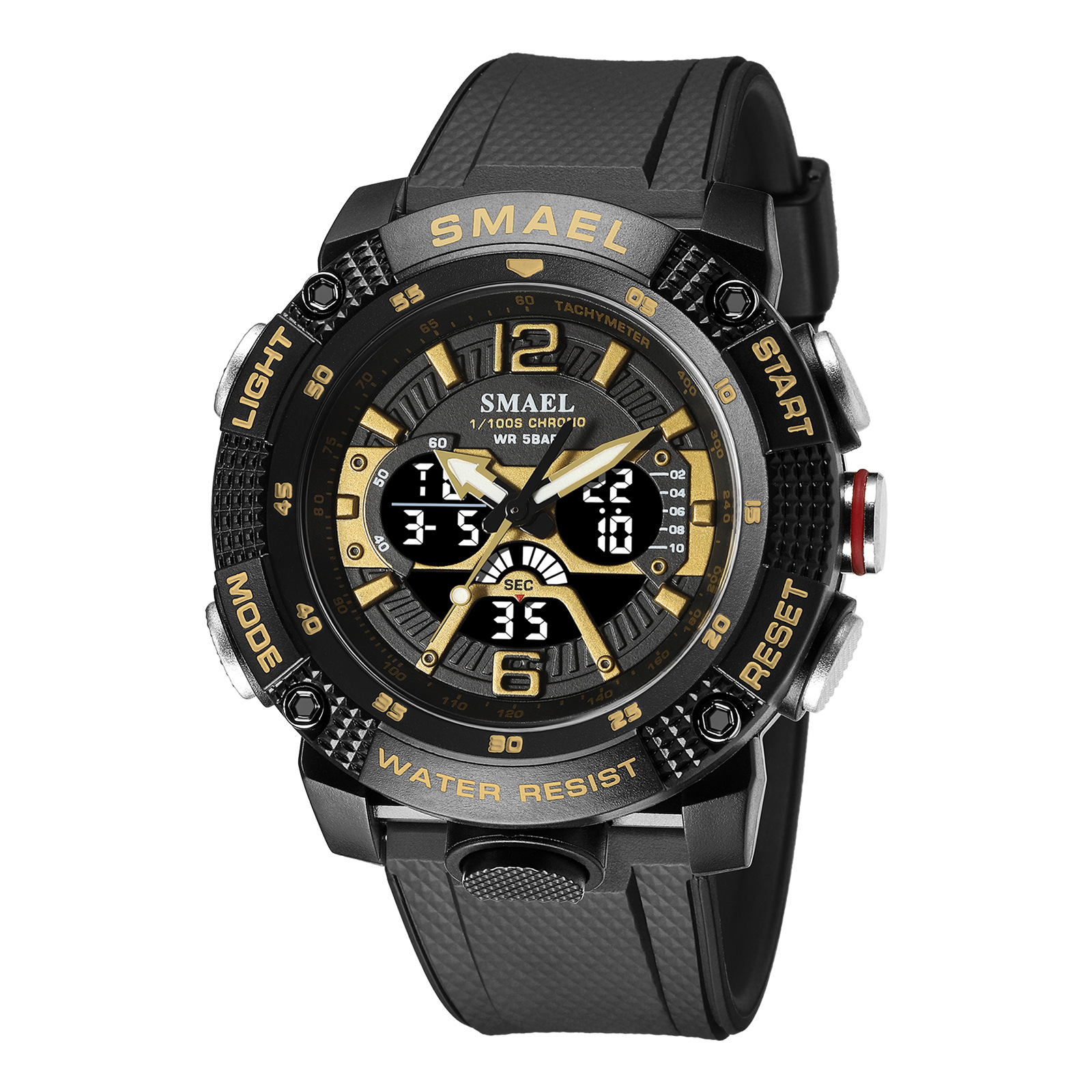 SMAEL Smale casual impermeable reloj digital doble pantalla deportes al aire libre multifuncional luminoso reloj de los hombres