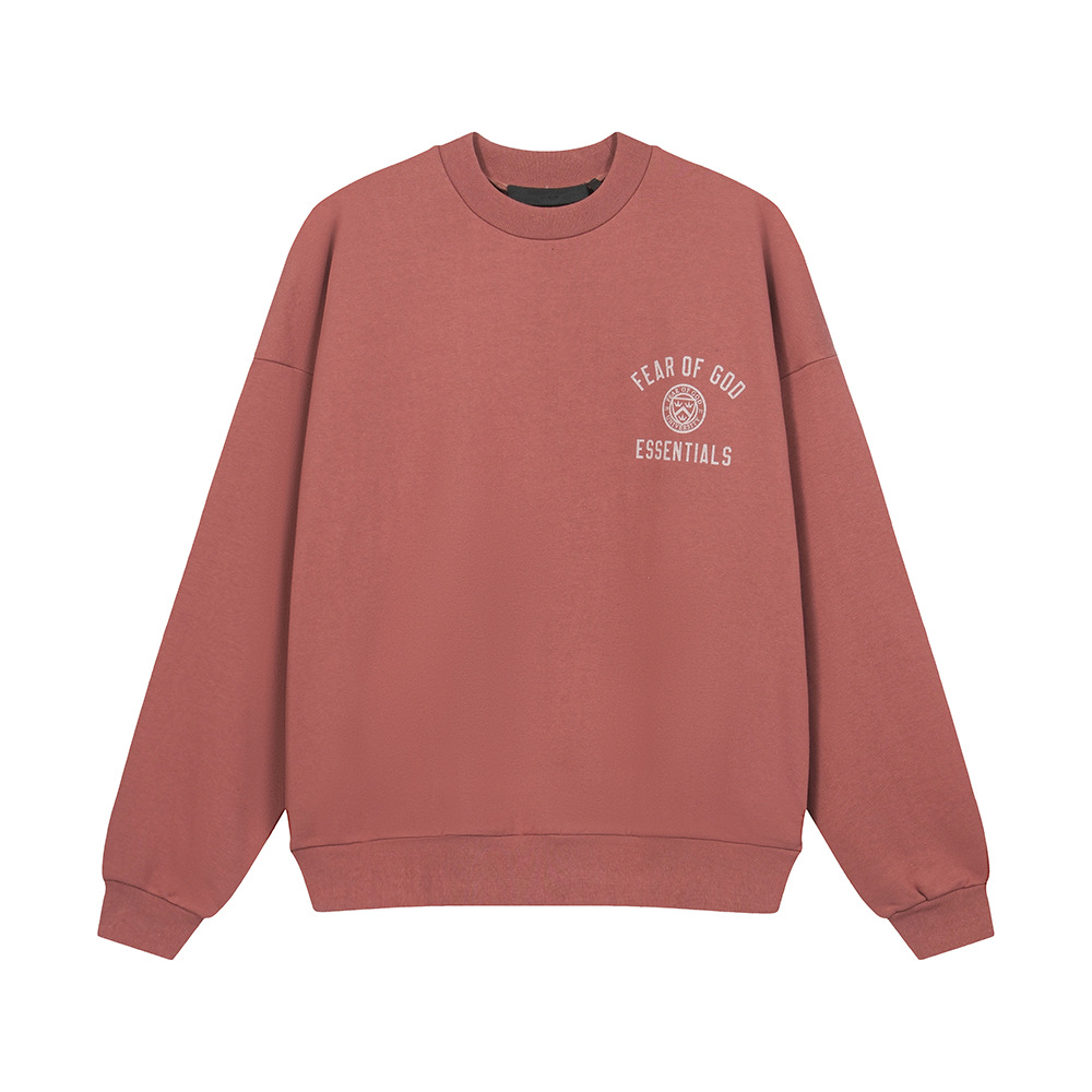 24FW nuevo FOG ESSENTIALS letra impresa para hombres y mujeres cuello redondo suelto overcoat