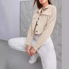 2024亚马逊女装休闲欧美潮流外套秋冬韩版复古洋气开衫女士外套